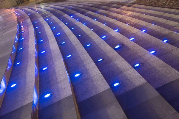 Long Concrete Stairs Led Lighting Outdoors Public Park — Stockfoto