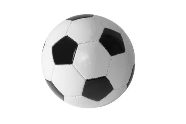 Nieuwe Voetbal Witte Achtergrond Voetbaluitrusting — Stockfoto