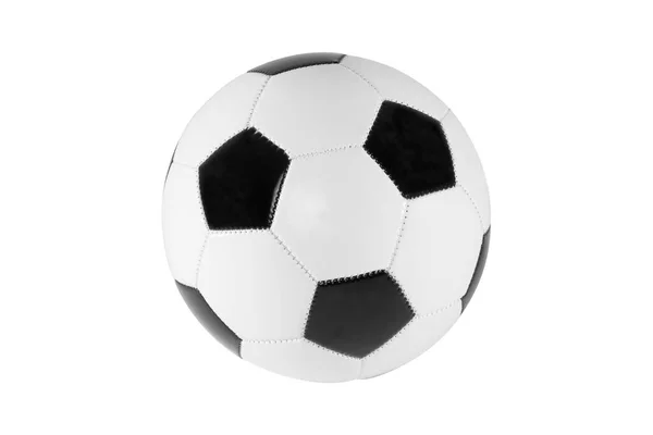 Beyaz Arka Planda Yeni Bir Futbol Topu Futbol Ekipmanları — Stok fotoğraf