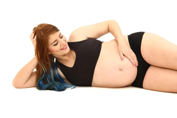 Portret Van Een Mooie Zwangere Vrouw Toekomstige Moeder Fit — Stockfoto