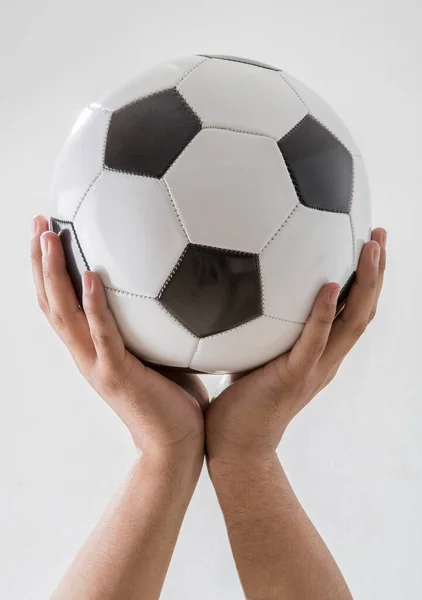 白い背景に新しいサッカーボール サッカー用具 — ストック写真