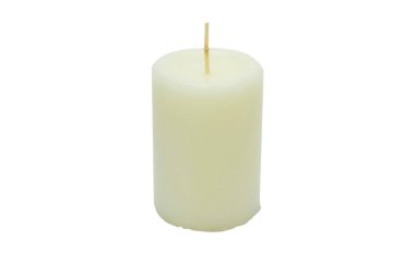 izole beyaz zemin üzerine beyaz mum
