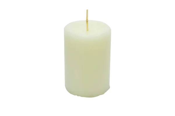 Weiße Kerze Isoliert Auf Weißem Hintergrund — Stockfoto