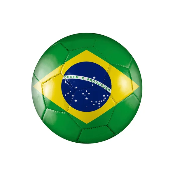 Ballon Football Avec Drapeau Brésil Participant Coupe Monde Sur Fond — Photo