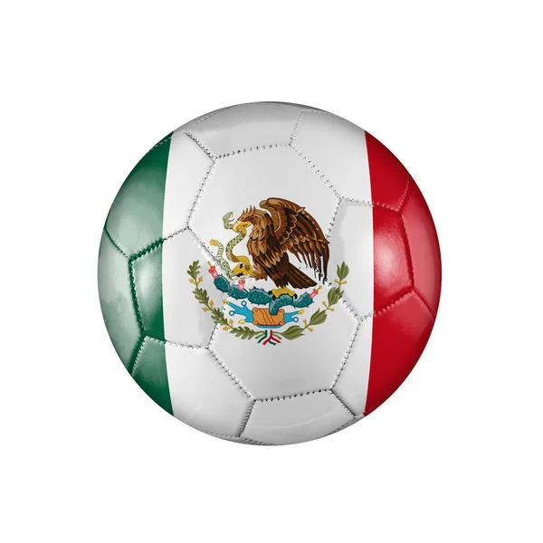 Bola Futebol Futebol Com Bandeira México Participando Copa Mundo Fundo — Fotografia de Stock