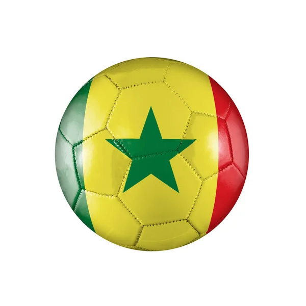 Labdarúgás Labda Zászló Szenegál Részt Vesz Világbajnokságon Fehér Alapon — Stock Fotó
