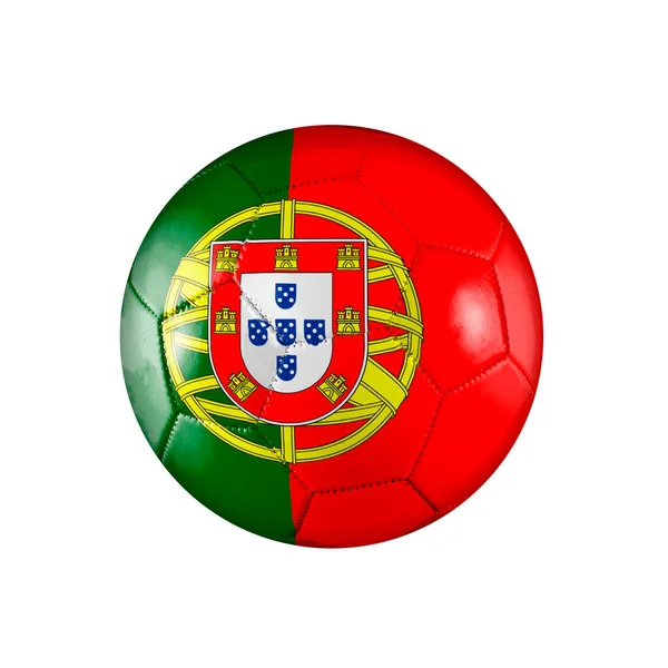 Fútbol Balón Fútbol Con Bandera Portugal Participando Copa Del Mundo — Foto de Stock