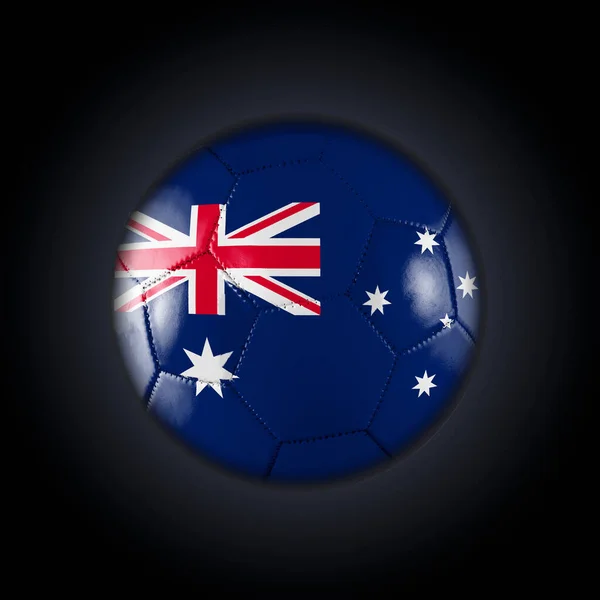 Soccer Football Ball Flag Australia Participating World Cup Black Gradient — Stock Photo, Image