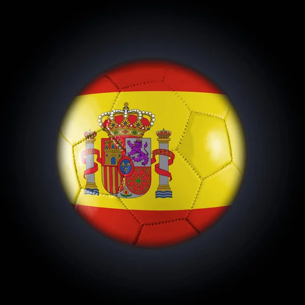 Fútbol Balón Fútbol Con Bandera España Participando Copa Del Mundo —  Fotos de Stock
