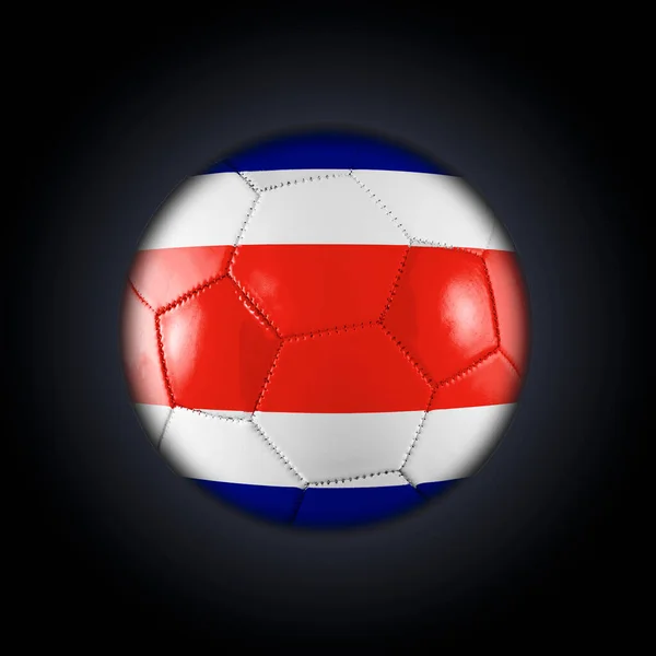 Ποδόσφαιρο Μπάλα Ποδοσφαίρου Σημαία Της Κόστα Ρίκα Που Συμμετέχουν Στο — Φωτογραφία Αρχείου