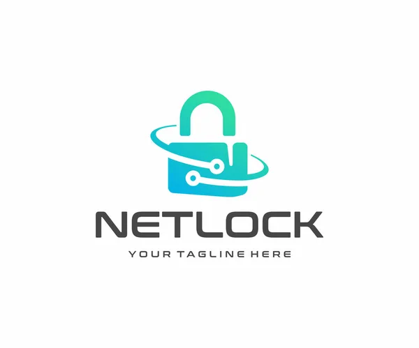 Logodesign Für Cybersicherheit Und Informationstechnologie Datenschutz Und Datenschutzinformationsmanagement System Vektor — Stockvektor