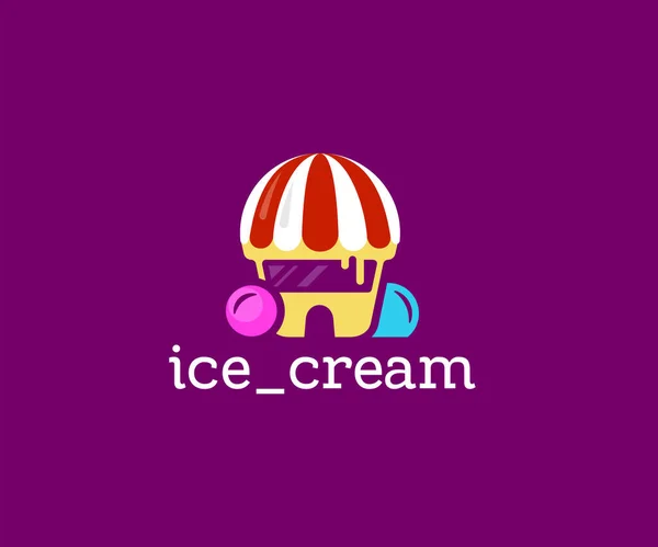 Design Logotipo Sorveteria Sorvete Design Vetorial Cones Waffle Logotipo Confeitaria —  Vetores de Stock