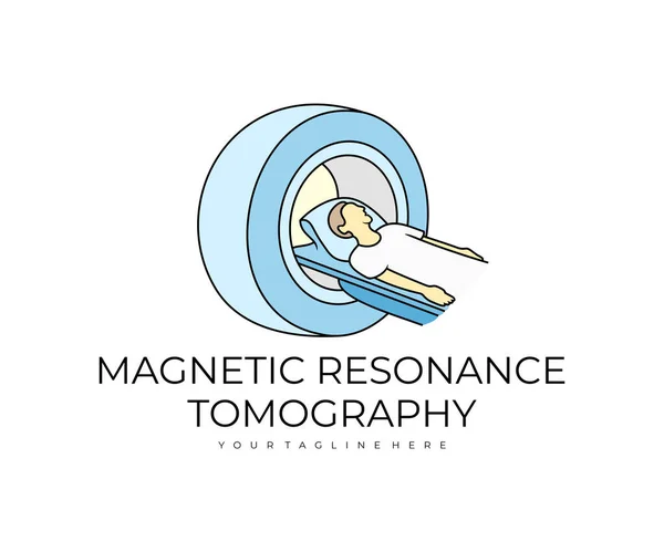 Máquina Resonancia Magnética Tomografía Por Resonancia Magnética Diseño Logotipo Medicina — Archivo Imágenes Vectoriales