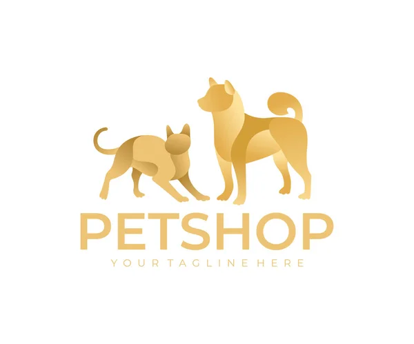 Perro Gato Mascotas Veterinario Cuidado Detrás Las Mascotas Diseño Del — Vector de stock