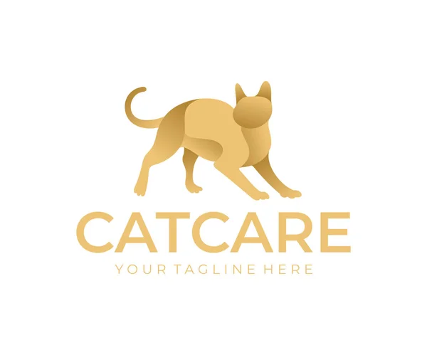 Katze Haustiere Tierarzt Und Pflege Hinter Haustieren Logodesign Tierheim Tierheim — Stockvektor