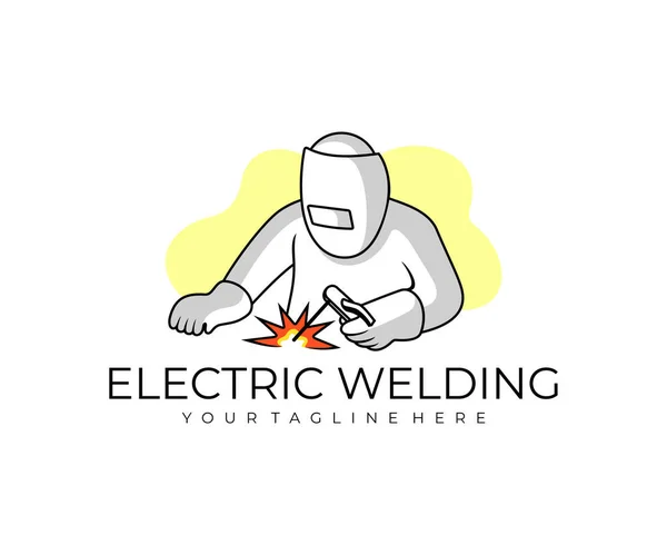 Електричне Зварювання Електрозварювання Зварювання Дизайн Логотипу Промислове Сталеве Зварювання Металургійний — стоковий вектор