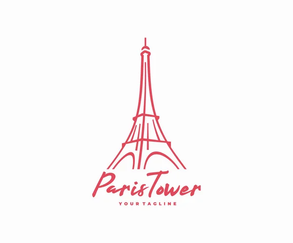 Paris tourist attraction logo design. Paris Eiffel tower travel landmark vector design. Paris famous places logotype