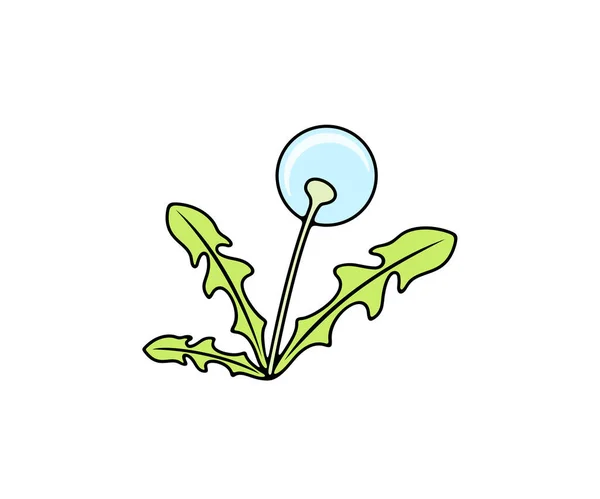 Dandelion Blowball Plant Herbal Field Herbs Logo Design Nature Flower — Vettoriale Stock