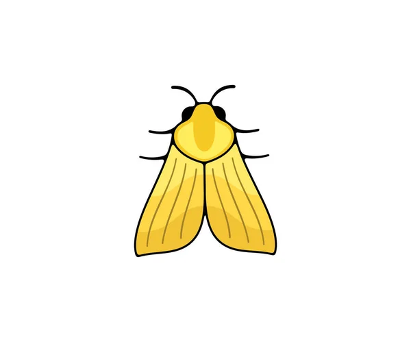 Yellow Nocturnal Moth Butterfly Moth Logo Design Flying Insects Nature — ストックベクタ