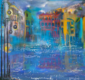 Картина, постер, плакат, фотообои "three lamps in the rain", артикул 50139785