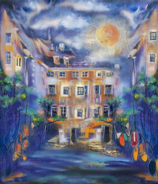 Gece boyunca dolunay.