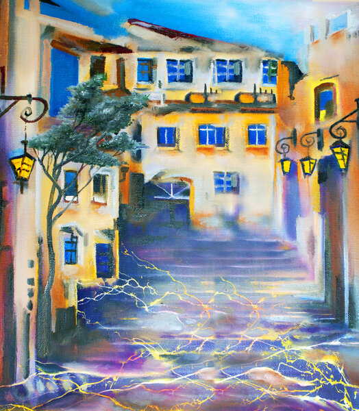 Лестницы из света фонарей
