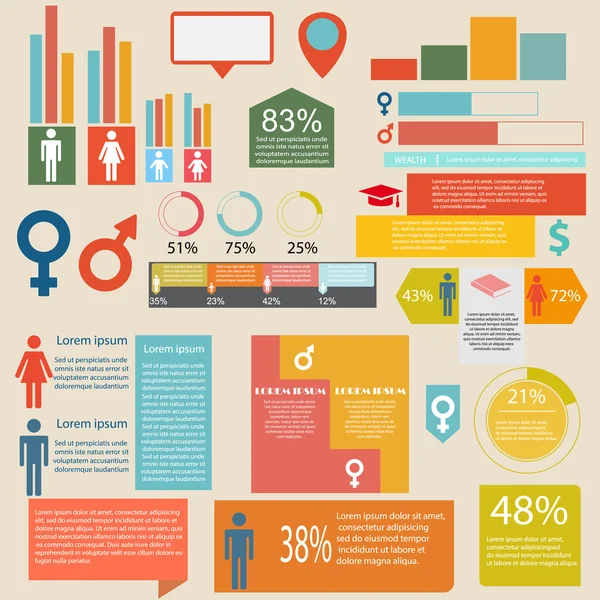 Gender-Infografik — Stockvektor