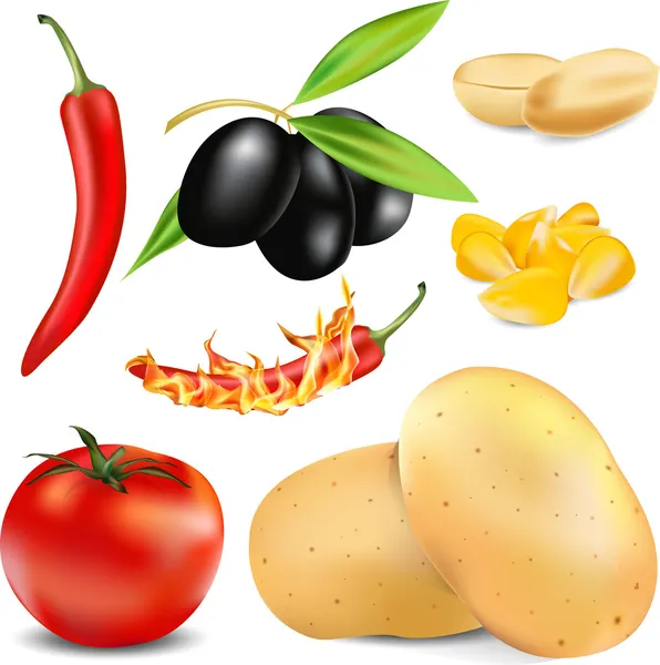 Vegetables and fruits — Stock Vector