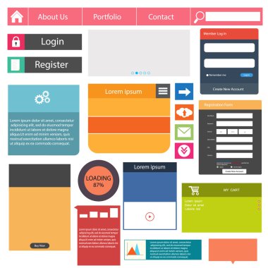 düz kullanıcı arabirimi kümesi