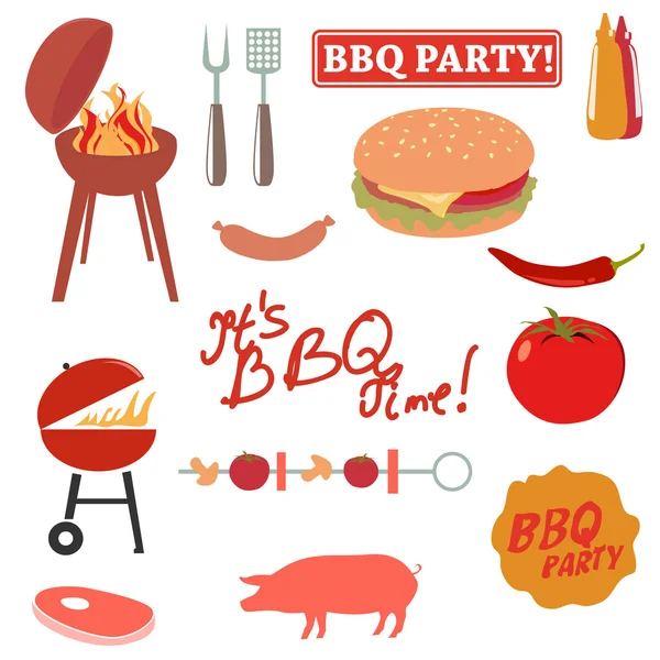 BBQ-partselementer – stockvektor