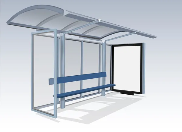 Пустой рекламный щит на автобусной остановке — стоковый вектор