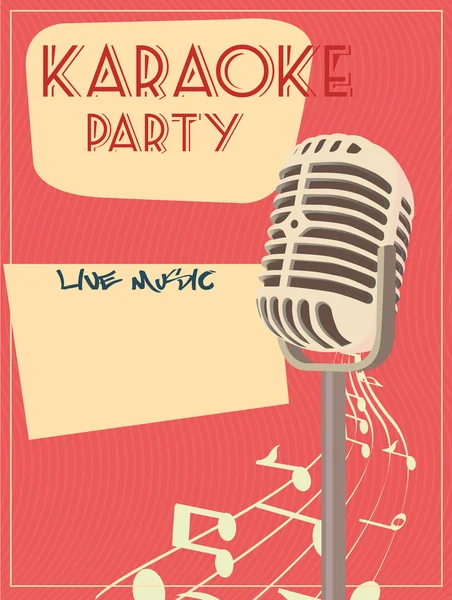 Karaoke retro poster — Vector de stoc