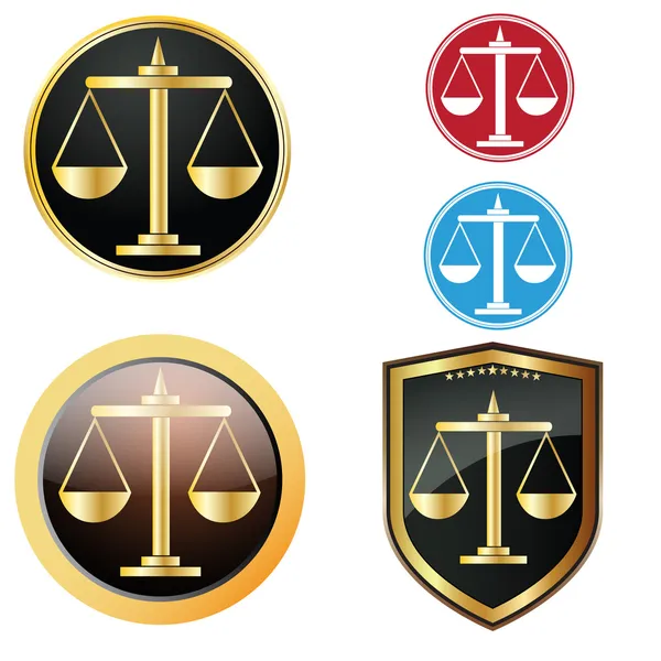 Escalas de Justicia icono — Vector de stock