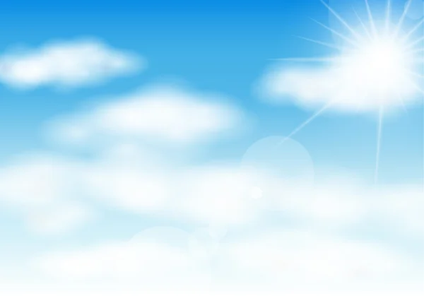 Niebo ze słońcem i chmurami — Wektor stockowy