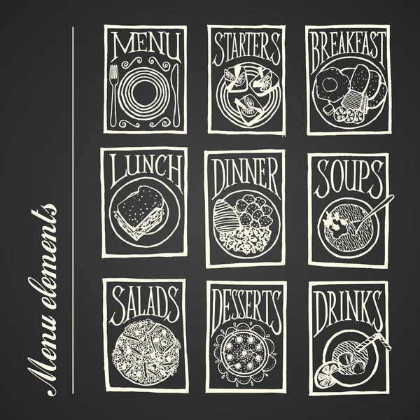 Menu elementen — Stockvector