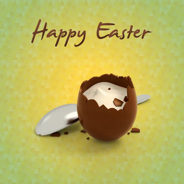 Çikolata Paskalya yumurta doldurma bahar arka plan 2 krem — Stok fotoğraf