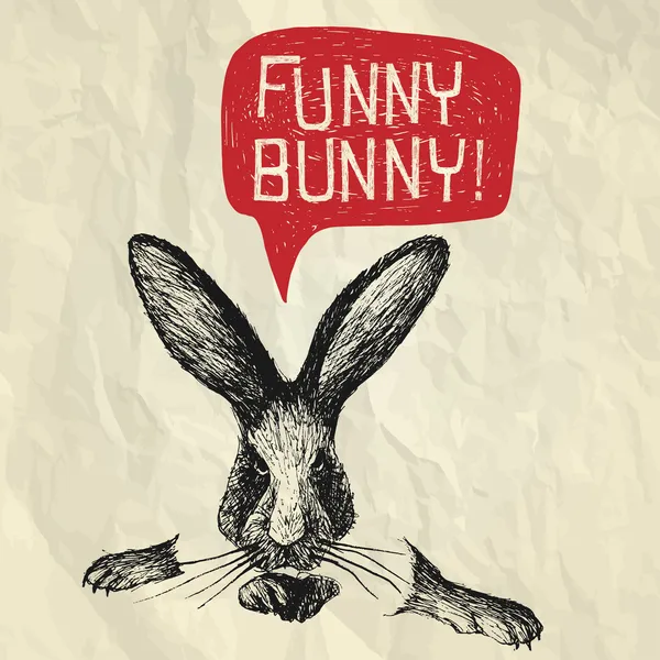 Funny bunny - mutlu Paskalya kartı — Stok Vektör
