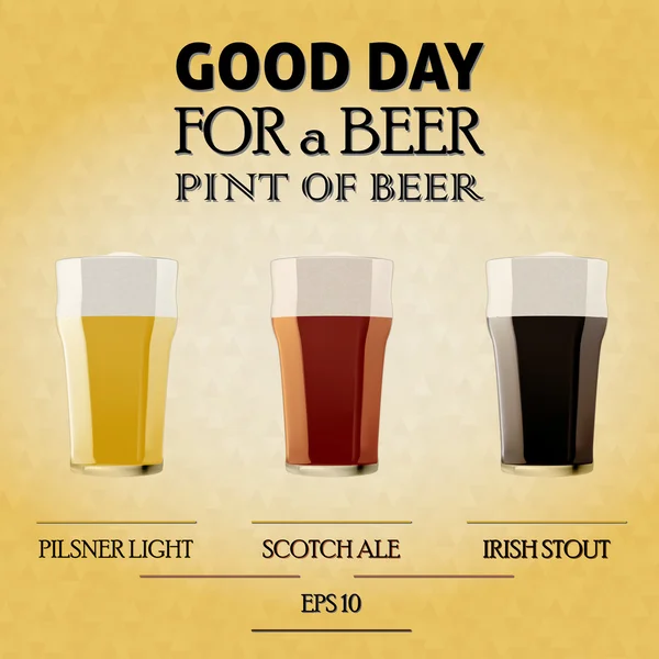 Goede dag voor een biertje, Pint bier — Stockvector