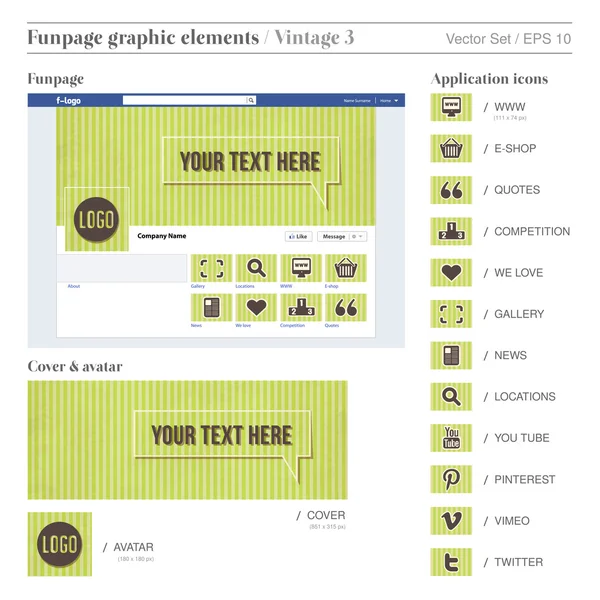 ÉLÉMENTS DE FONDS DES MÉDIAS SOCIAUX — Image vectorielle