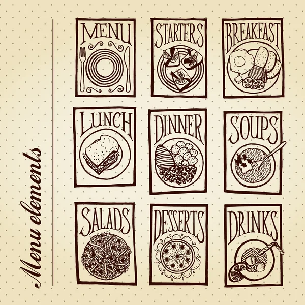 Elementos del menú — Archivo Imágenes Vectoriales