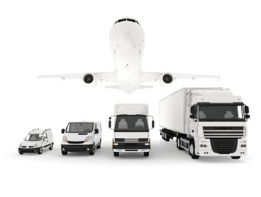 kargo uçağı, kamyon, kamyonet ve teslimat araçları