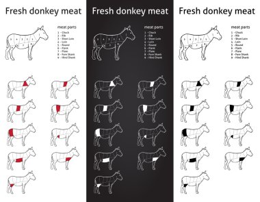 농장 당나귀 고기 부품