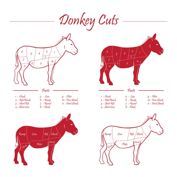 Donkey nedskärningar system — Stock vektor