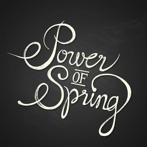 POWER of SPRING - quote on chalkboard — Stock Vector