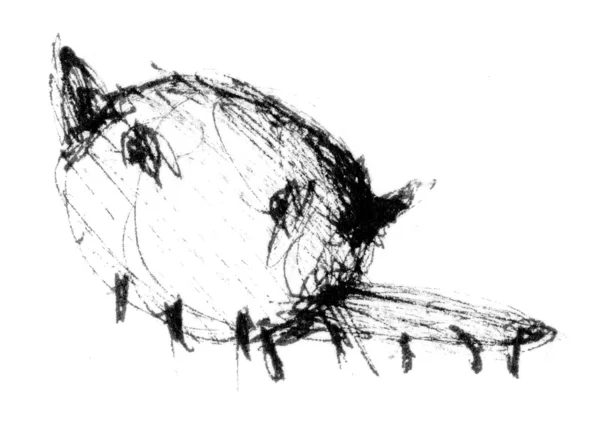 Siyah-beyaz worm mimszal — Stok fotoğraf