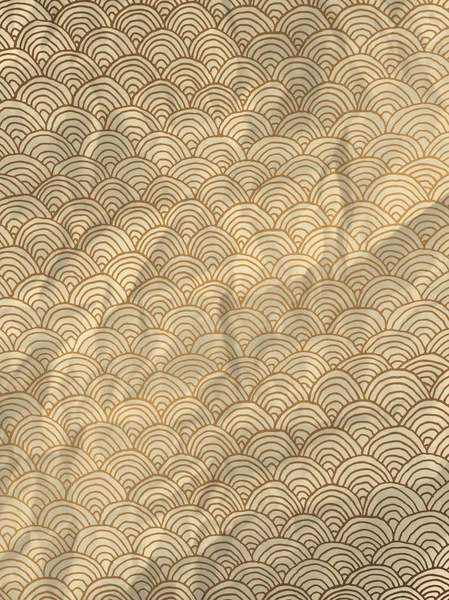 Altın ambalaj kağıdı dalgaları ile — Stok Vektör