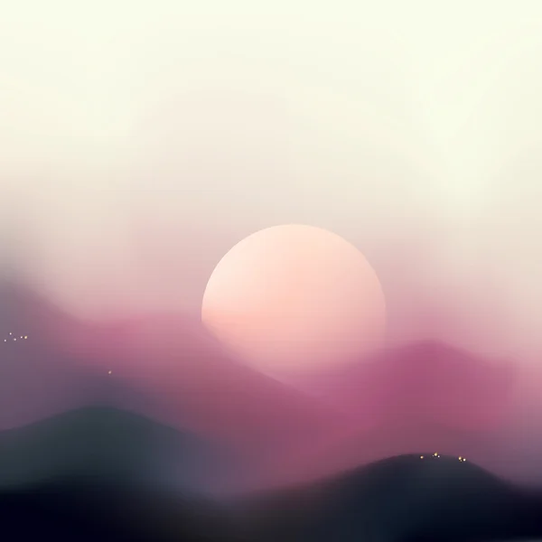 Abstracto amanecer montaña paisaje . — Vector de stock