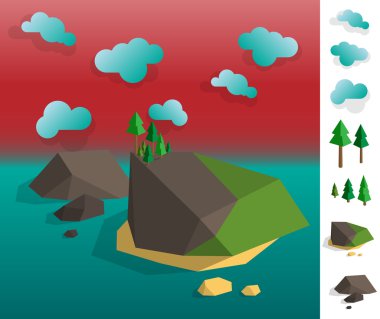 Geometrik ada adalar manzara resmi