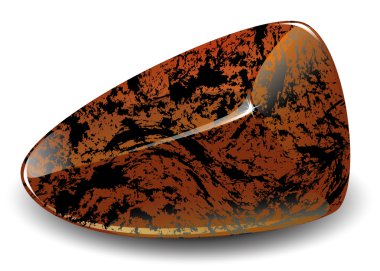 Polished piece of obsidian clipart
