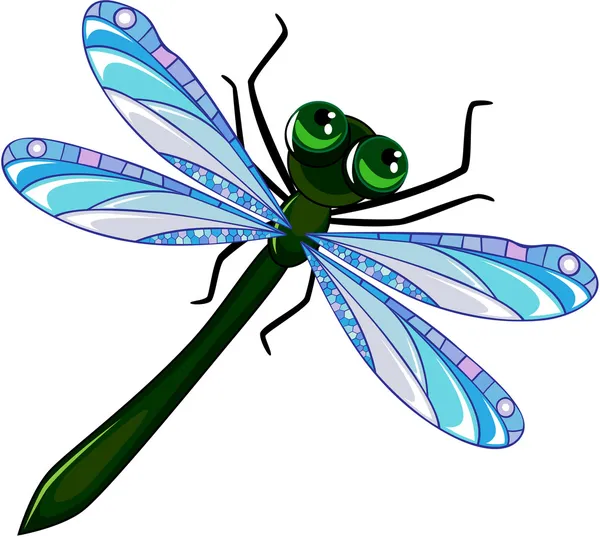 Groene dragonfly — Stockvector